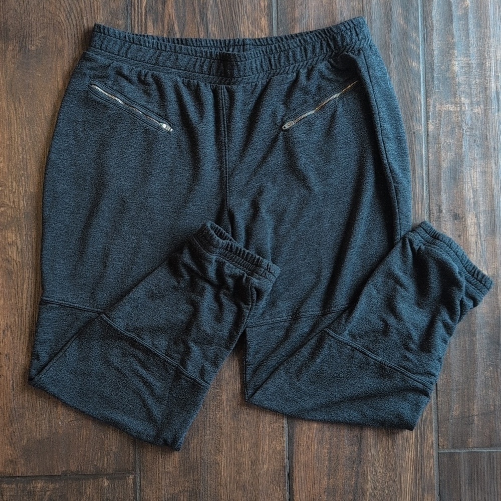 Michael Stars Charcoal Gray Jogger Sweatpants Zip Pockets - Women's Large